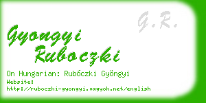 gyongyi ruboczki business card
